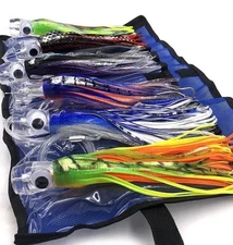 6 Pack Chugger Trolling Lures Skirted Saltwater Offshore Fishing Kit 7 & 9 Inch