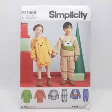 Simplicity R11668/ 9673 Childs Animal Pants Top Sewing Pattern Size 3-8 Uncut