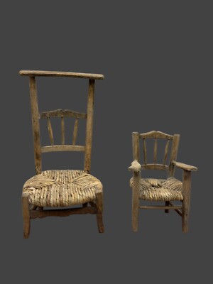 Coppia sedie osteria arte presepiale Presepe Napoletano cm