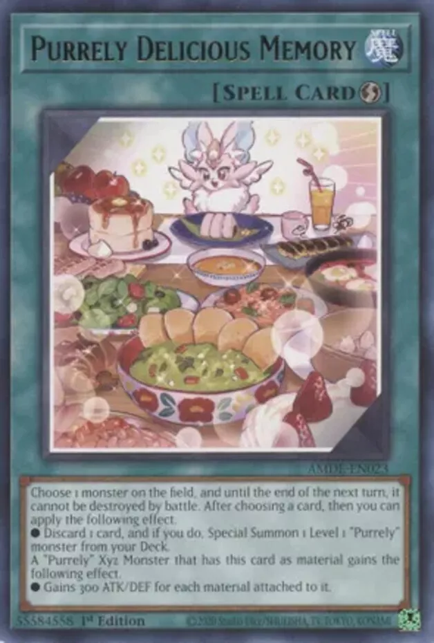 Yugioh! Purrely Delicious Memory - AMDE-EN023 - Rare - 1st Edition Near  Mint, En