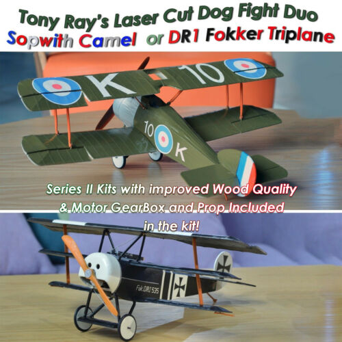 L/Cut Balsa Radio Control Aircraft Kit DR1 Fokker Triplane ,Sopwith Camel T/R - Picture 1 of 68