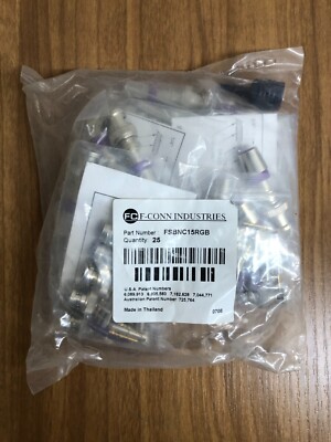 F-CONN FSBNC15RGB FS Series Mini BNC Coax Compression Connector Pack of 25