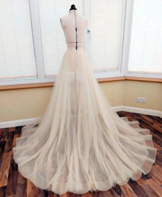 tulle wedding skirt with train