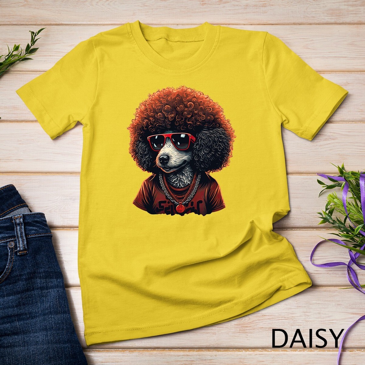 Funny Poodle Dog Miniature Poodle Toy Poodle Retro Sunset T-Shirt
