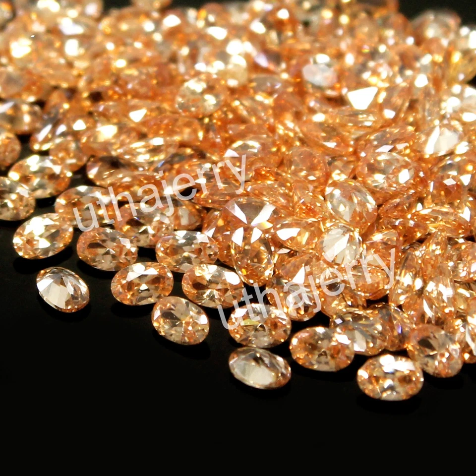 Natural Ceylon Champagne Sapphire Certified 6x4 MM Oval Cut Gemstone 100 Pc Lot - Image 2 of 4