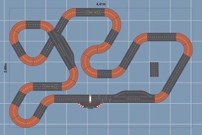 Carrera Bahn 132 gebraucht. Ca. 20 Meter lange Strecke mit Zubehör.