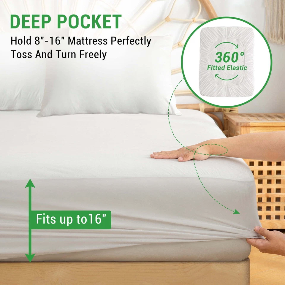 Gogreen Waterproof Mattress Protector Bed Bug Mattress Cover with Deep Pocket - Image 4 of 4