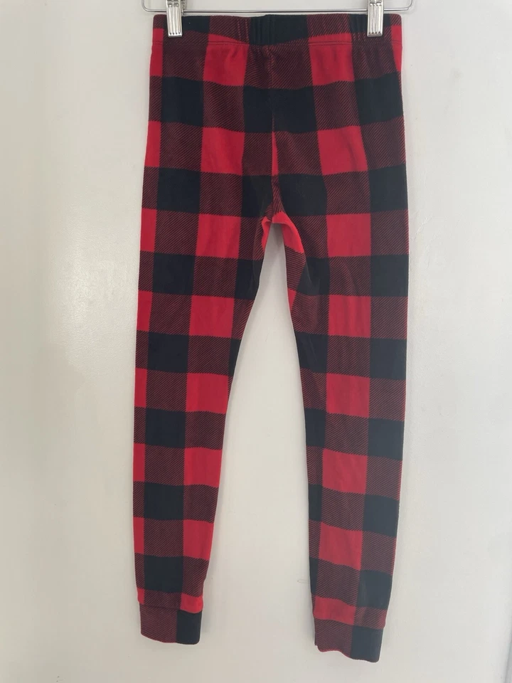 Cat & Jack Kids Girls Buffalo Plaid Super Soft Fleece Pull On PJ Pants Red Sz 8 - Image 3 of 4