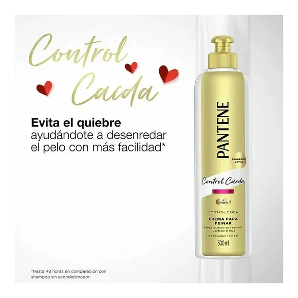 2 X PANTENE CONTROL CAIDA CREMA PARA PEINAR CREMA ANTICAÍDA DEL CABELLO 300ml Foto 3 de 4