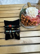 4 Women Boho Multi-layer Stretch Beaded Beads Bohemia Bracelets Set 8  