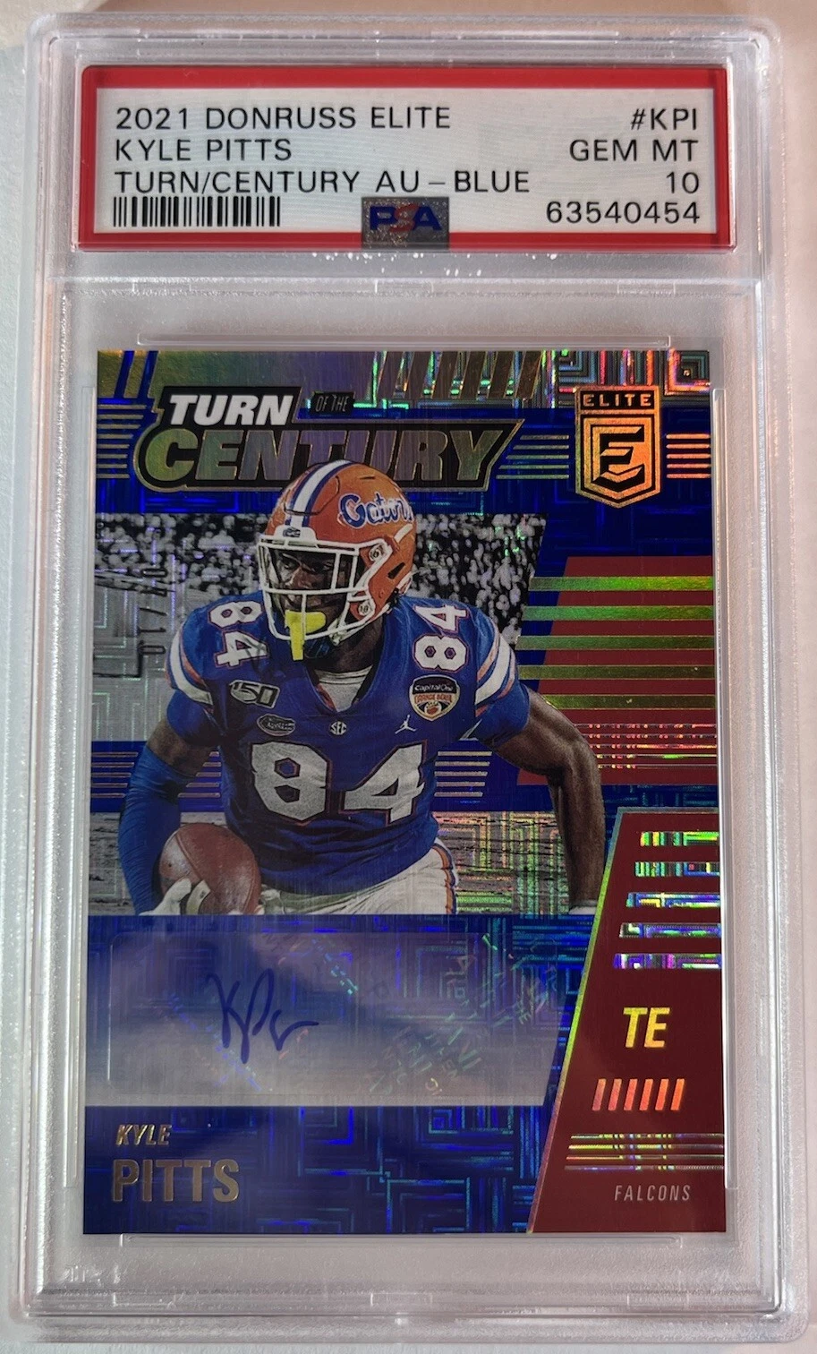 Kyle Pitts Panini Donruss Elite Turn of the Century Autographs #KPI Blue