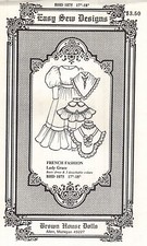 Period clothes Dress outfit French German Victorian PATTERN 17" 18" Doll 1075