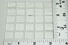 1101.30- 25 PIECES 1/2" x 1/2" CLEAR BULLSEYE 3mm THICK GLASS 90 COE COMPATIBLE
