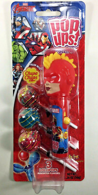 Flix Candy COLLECTIBLE Pop Ups Avengers CAPTAIN MARVEL Lollipop Dispenser Saver