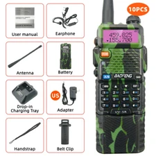 10PC Baofeng UV-5R 5W 3800mAh UHF VHF Dual Band Two Way Radio Walkie Talkie Camo