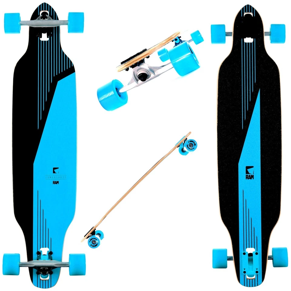 Longboard Ram Nanonext Edition Blau Abec 9 Modell Canadian maple Skateboard
