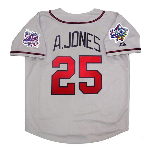 Andruw Jones Atlanta Braves 1999 World Series Grey Road Jersey Men's (S-3XL)