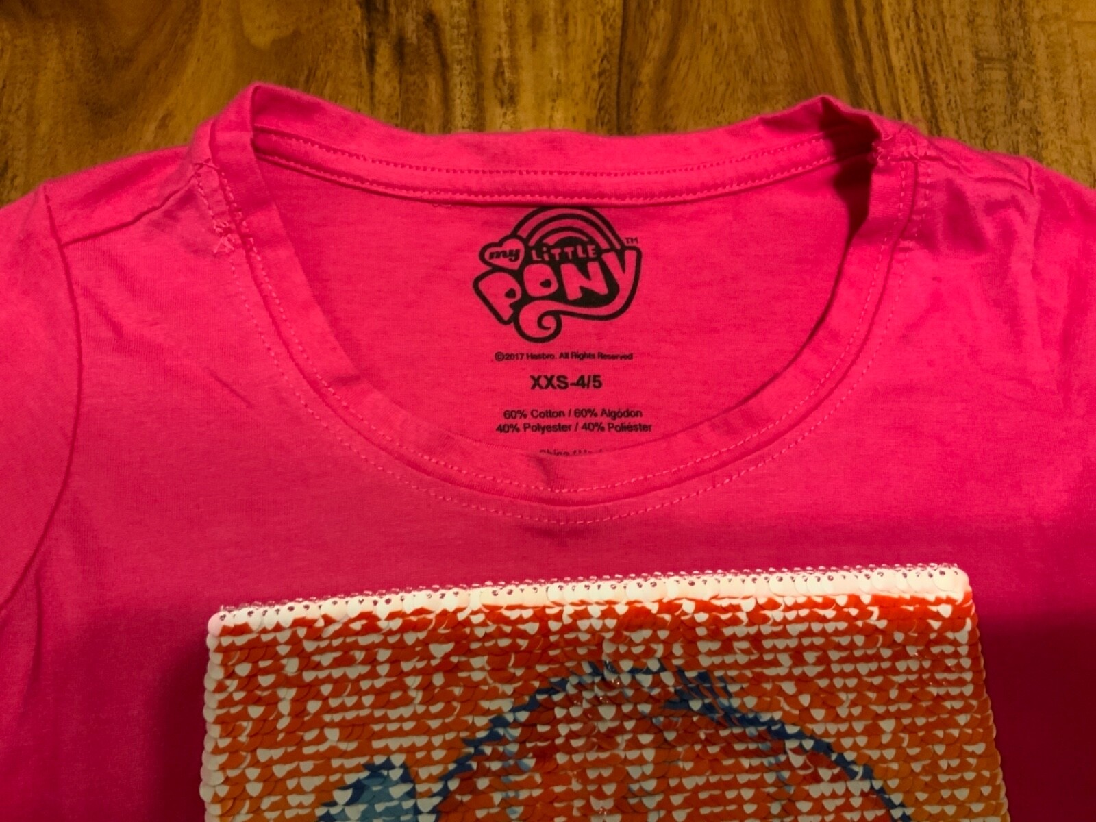 Camicia tunica My Little Pony Rainbow Dash XS (4 5) bambina con paillettes