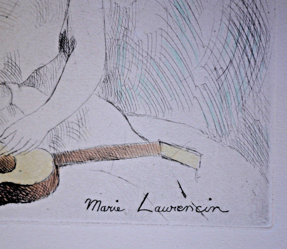 Marie Laurencin - Jeune Fille a la Guitare (Woman Angel) 1946