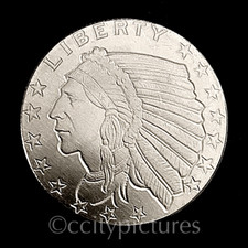 1/4 oz GSM Incuse Indian 999 Fine Silver BU Round #3