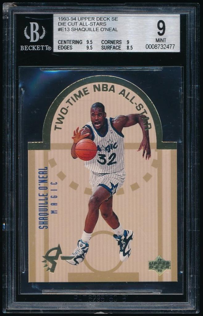 1993-94 Upper Deck SE Die-Cut SHAQUILLE O'NEAL All-Star #E13 *Magic* BGS 9