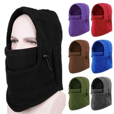 Tactical Balaclava Full Face Mask Winter Gear Windproof Fleece Lined Hood Hat