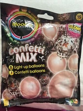 Illooms Pack Of 15 (8 Light Up & 7 Confetti balloons) Rose pink Colour