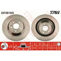TRW 2X Bremsscheibe Hinten 320 BelüFtet FüR Mercedes-Benz S-Klasse W221