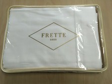 FRETTE GRACE 600TC COTTON SATEEN KING FITTED SHEET  2 SHAM SET WHITE MILK ITALY