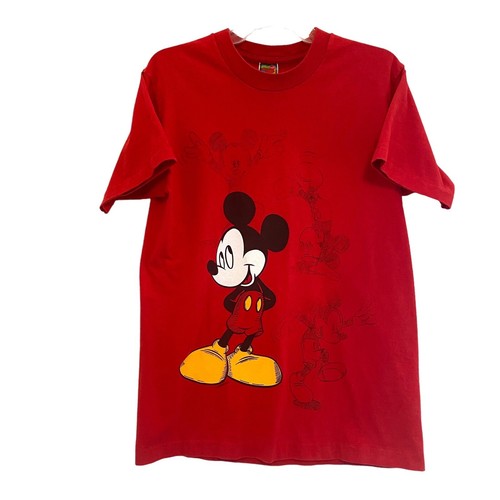 Camisa Disney DE COLECCIÓN Mickey Mouse Roja Jerry Leigh Camiseta Puntada Única EE. UU. Mediana - Imagen 4 de 9