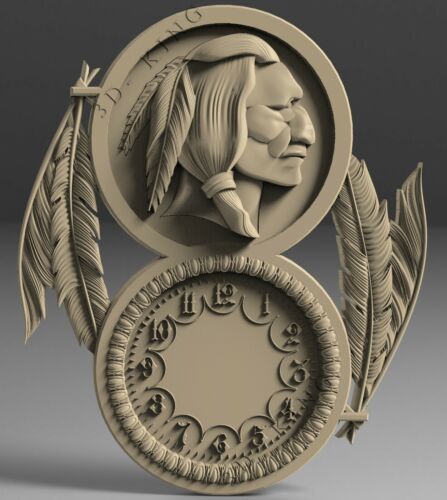 9 Stck. 3D STL Modelle WANDUHREN JAGD für CNC Router Graveur Schnitzen Artcam - Bild 7 von 12