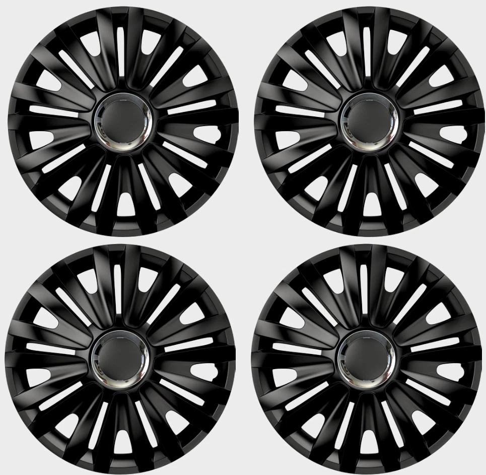 FORD FIESTA WHEEL TRIM HUB CAPS CAP PLASTIC COVERS FULL SET SPARK 15 INCH