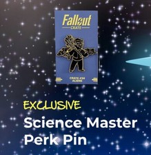 FALLOUT “Science Master Perk Pin” Aliens Theme Gaming Exclusive Loot Crate