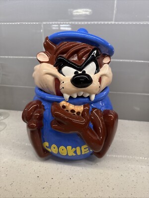 1997 Warner Bros Studio Store Tasmanian Cookies Cookie Jar 11'' - READ