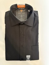 Van Heusen Extreme Stain Defense Dress Shirt, M, 15-15.5, 34/35, Black