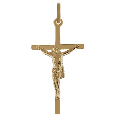 Pendentif Croix Plaqué Or 18 Carats – Chaîne En Option – Style Sobre Et Religieux