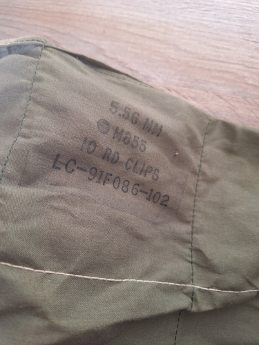 US Army Munition 5.56 MM M855 10 RD Clips Bolsa Bag Vietnam - Imagen 2 de 3