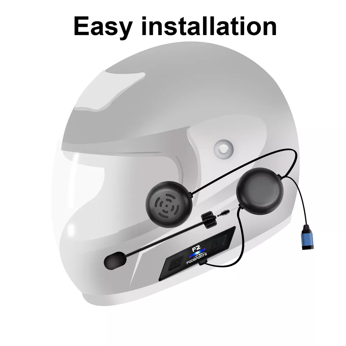 F2 1000m 2-way Motorcycle Intercom Helmet Headset Bluetooth Communication  System