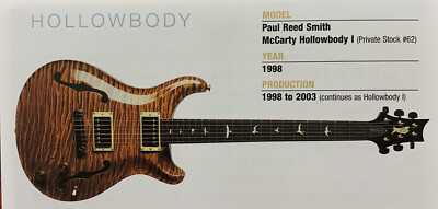 1998 Paul Reed Smith McCarty Hollowbody I Guitar Fridge Magnet 5.25''x2.75'' NEW