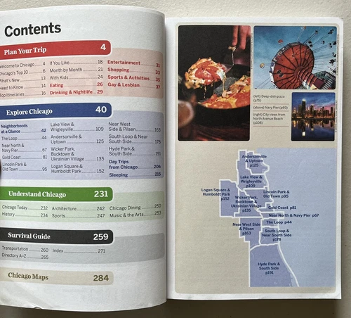 Lonely Planet Chicago (Travel Guide) Pull-out Map Local Secret 8th Edition 2017 - Picture 4 of 9