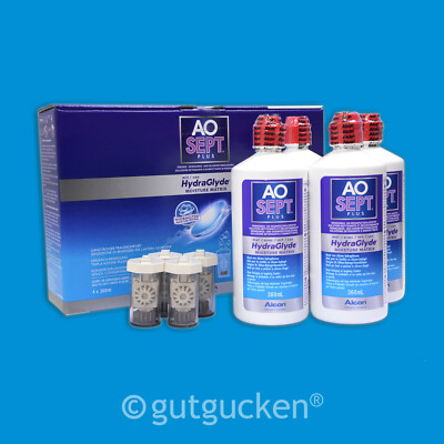 AoSept Plus HydraGlyde 4 x 360ml Pflegemittel Peroxidlösung von Alcon