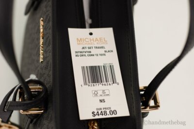 バッグ MICHAEL CORS New MICHAEL KORS JET SET TRAVEL BROWN LOGO EXTRA-SMALL TOTE