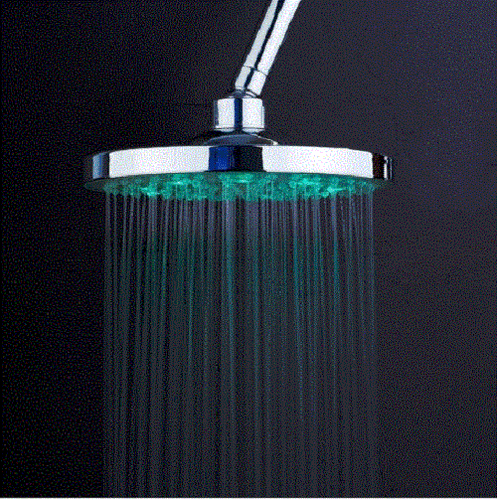 RGB LED Automatic Light Stainless Shower Head Bathroom Rainfall Polished Shower - Picture 3 of 5