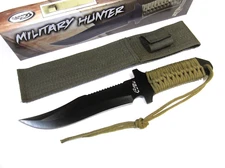 Rite EDGE 210665 MILITARY HUNTER Green cord fixed blade knife 11 1/2" overall