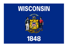 4" wisconsin state flag sticker decal usa made