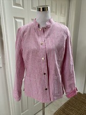 NWT Chico's 1 M Haute Pink Reversible Linen Blend Jacket Snaps