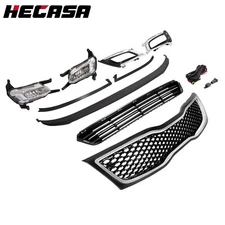 Fits Kia Optima 2014-2015 Front Bumper Upper Grille Chrome Trim w/Fog lights Set