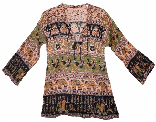 Wholesale Lot 5 Pc Indian Ethnic Cotton Tunic Top For Women Blouse Hippie Boho - Picture 7 of 15