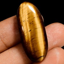 100 Natural Tiger Eye Oval Shape Cabochon Loose Gemstone 29 Ct 31X13X7mm UG-984