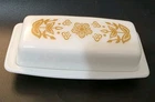Vintage Pyrex Butterfly Gold Butter Dish Milk Glass 72-B
